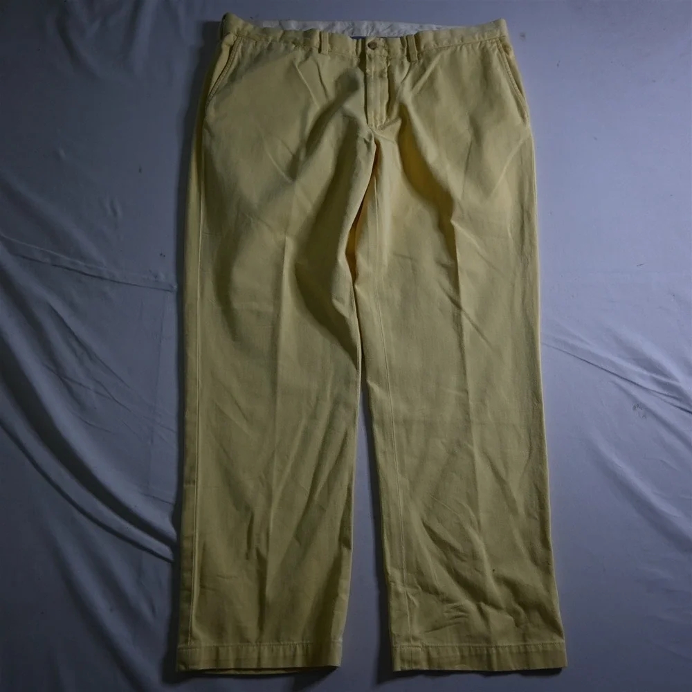 Polo Ralph Lauren 38x30 Yellow 100% Cotton Recent Classic Fit Mens Chino Pants